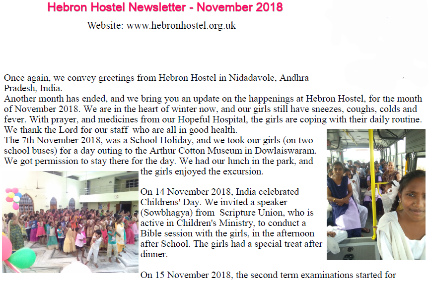 Hebron newsletter no. 57 November 2018 (upper)