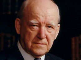 Photo of Dr Martyn Lloyd-Jones and link to OnePlace web site